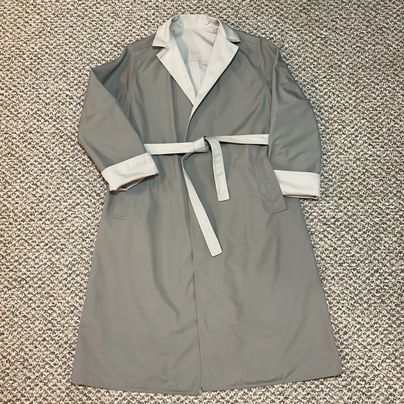 Vintage 90s Rare Forecaster of Boston Reversible Open Front Belted Trench Coat - Picture 2 of 16
